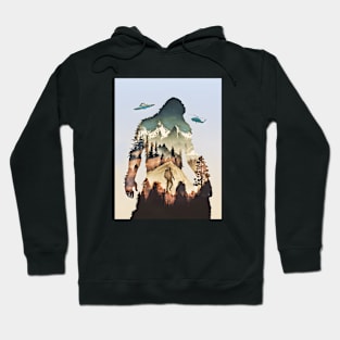 Bigfoot Ufo Hiker T Shirt Hoodie